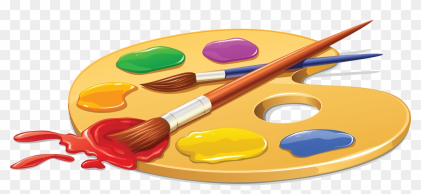 Palette Painting Brush Clip Art - Art Brushes And Paint #977507
