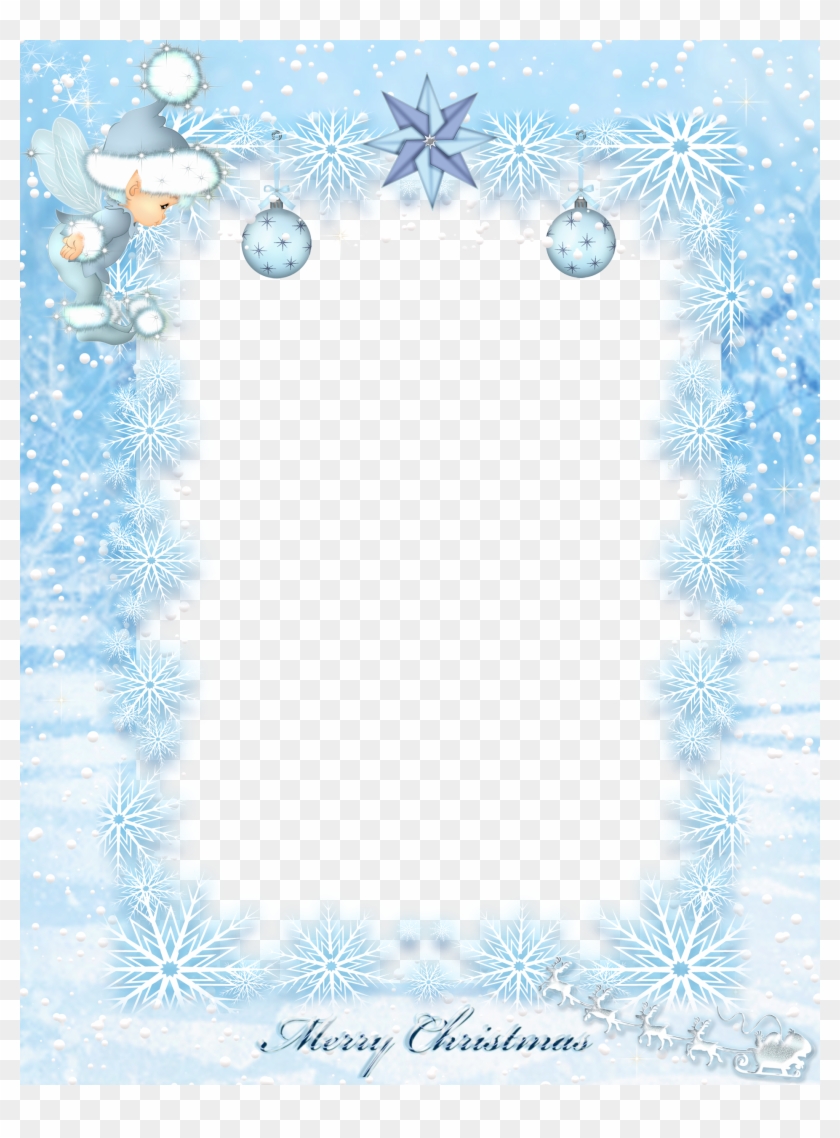 Transparent Kids Christmas Ice Elf Png Photo Frame - Ice Borders And Frames #977841