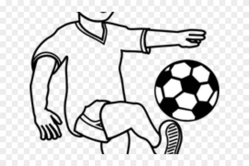 Soccer Clipart Outline - Football Player Clipart Black And White #978083