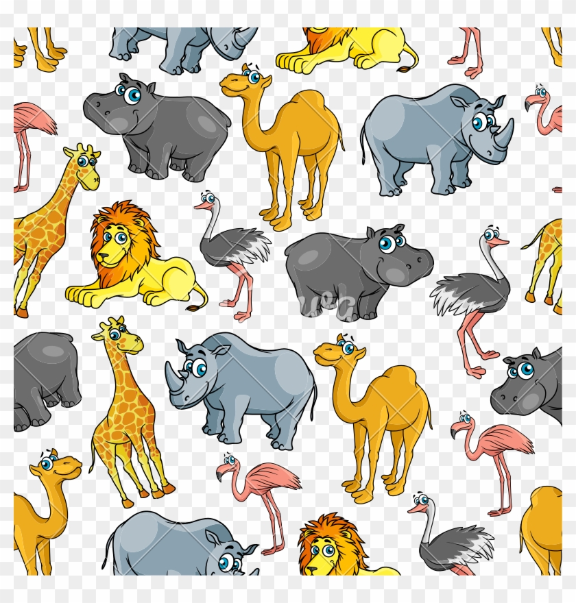 African Jungle And Safari Animals Cartoon Pattern - Safari Cartoon - Free Transparent PNG Clipart Images Download African Jungle And Safari Animals Cartoon Pattern - Safari Cartoon - Free Transparent PNG Clipart Images Download