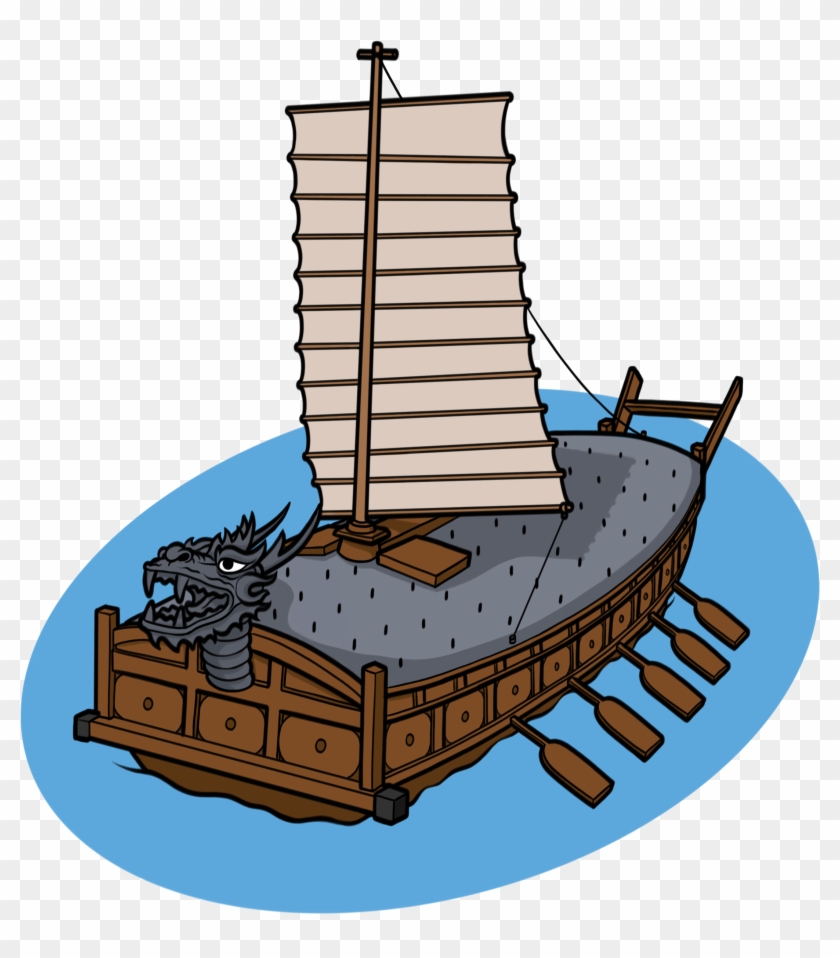 A Turtle Boat Is Made Of Thick Wood With A Flat Bottom - Ship Model #978183