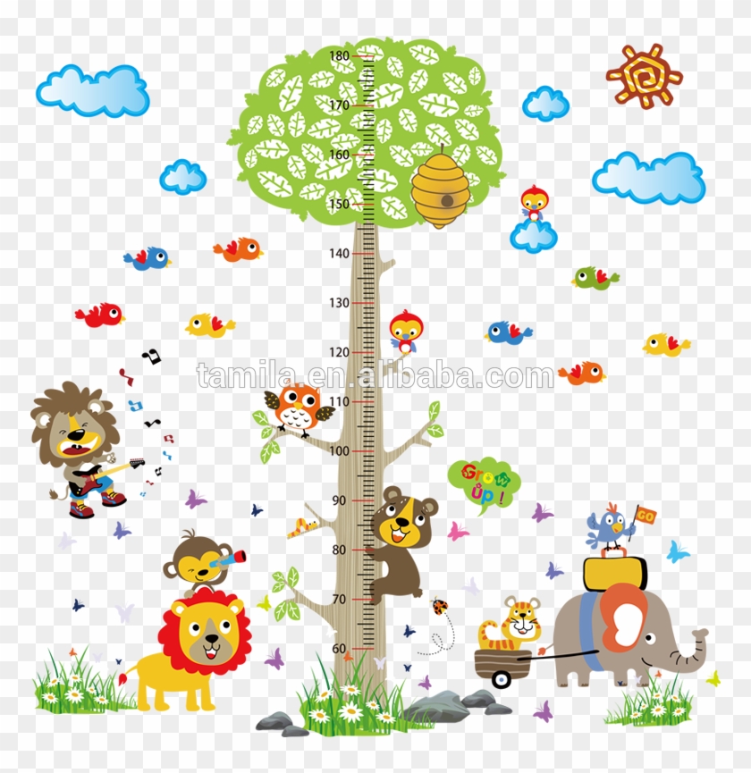 Kids Cartoon Jungle Forest Animals Zoo Monkey Tree - Wall #978211