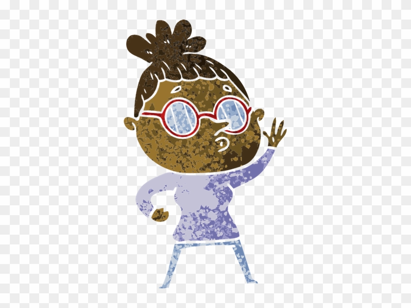 Cartoon Woman Wearing Glasses - Cartoon #978294
