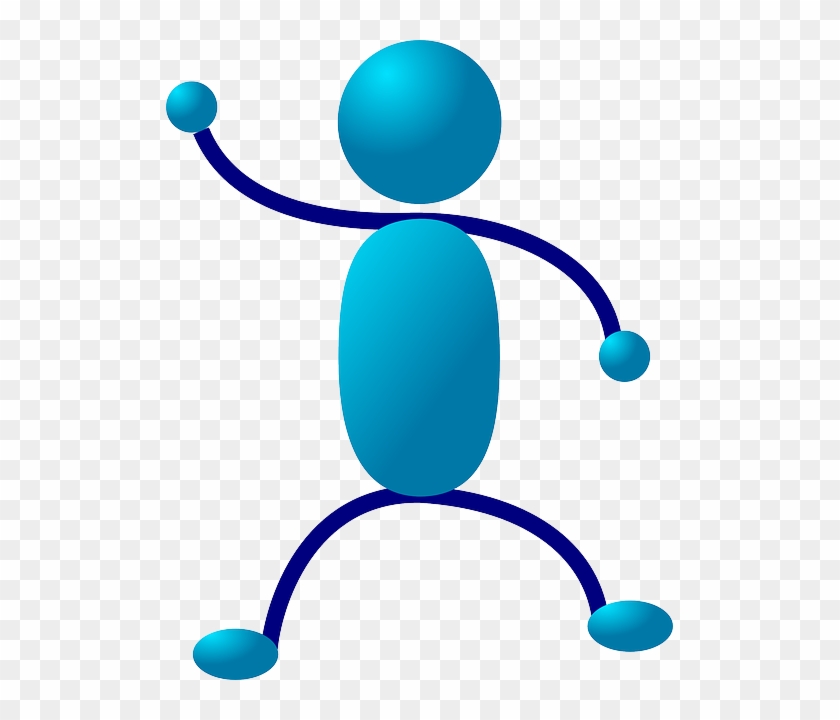 Stickman Blue, Stick, People, Man, Figure, Person, - Stick Men Clip Art #978338
