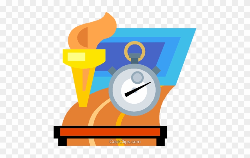 Olympic Torch, And Stop Watch Royalty Free Vector Clip - Olympic Torch, And Stop Watch Royalty Free Vector Clip #978357