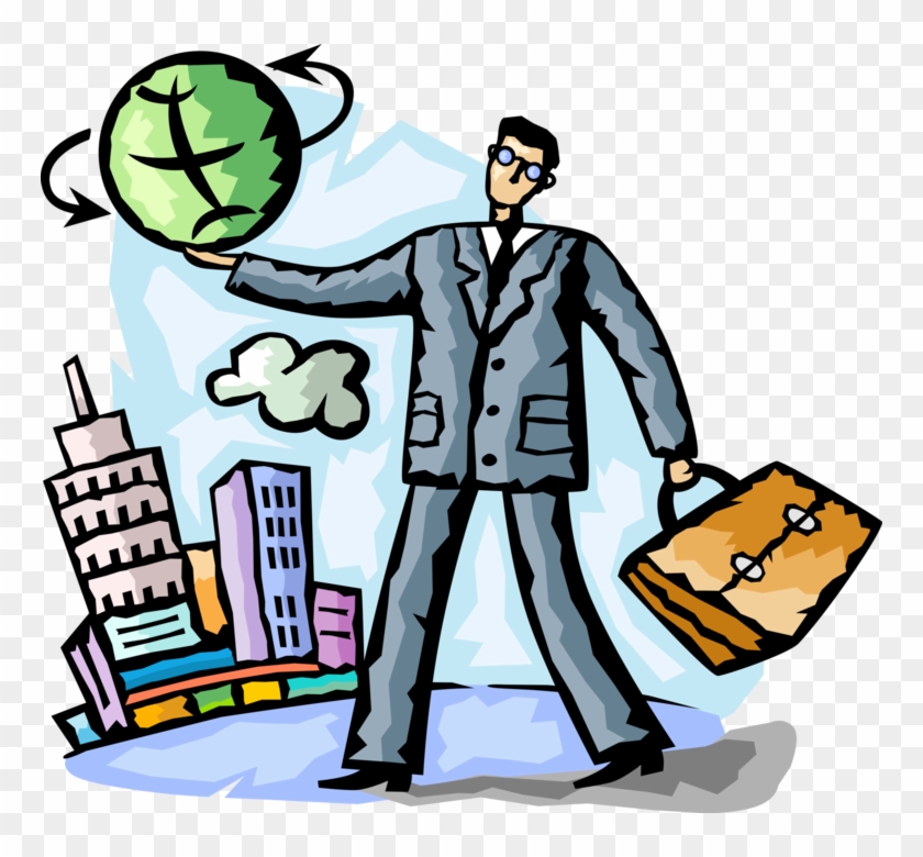 Vector Illustration Of Businessman With Briefcase, - Vector Illustration Of Businessman With Briefcase, #978382