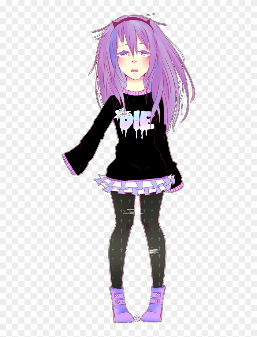 gorgeous anime pastel goth punk dark - AI Photo Generator - starryai