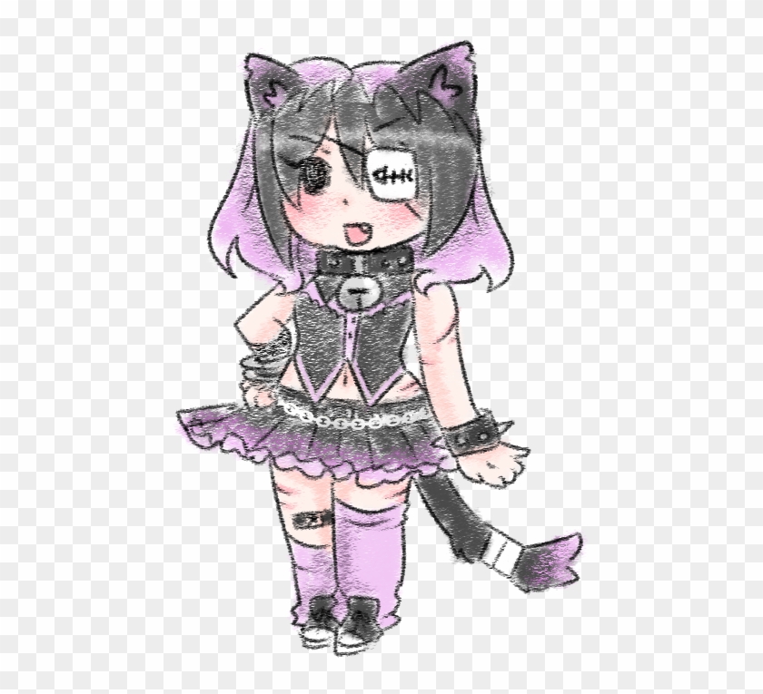 Pastel Goth Cat Girl Adoptable By Carcarchu - Drawing #978502