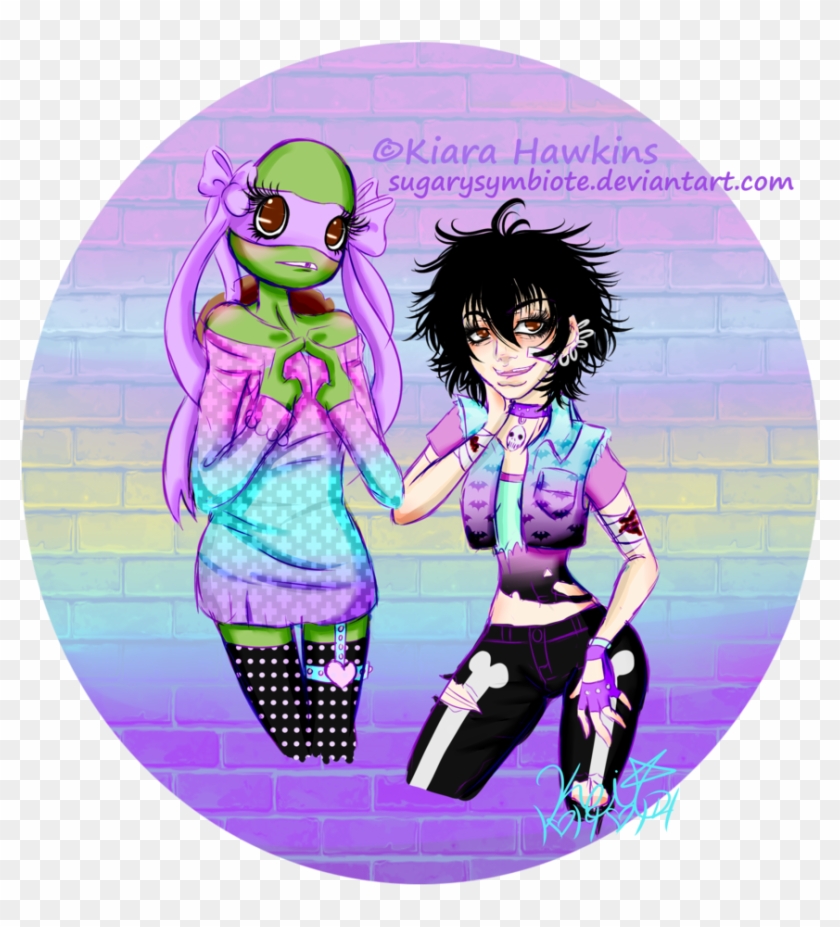 Sugarysymbiote Pastel Goth Casey And Donnie~ By Sugarysymbiote - Tmnt Donnie X Casey #978590