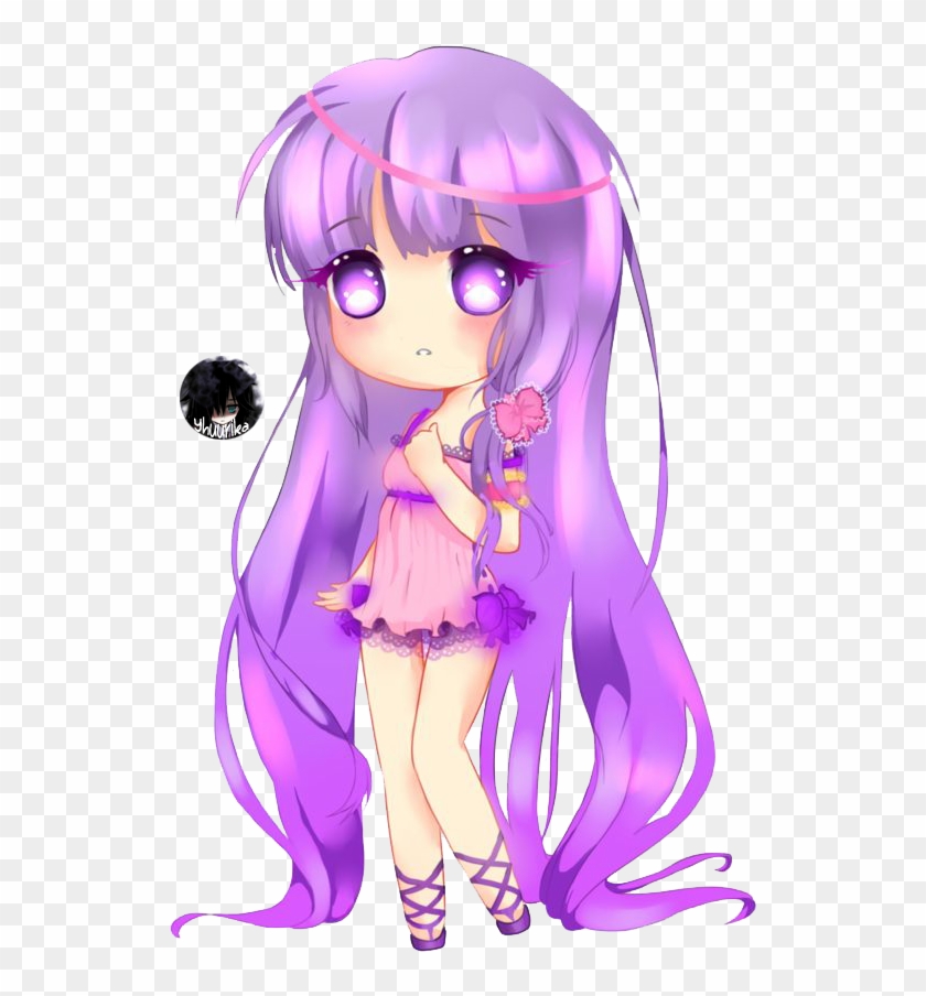 =chibi Lady In Purple Render= By Yhuurika - Chibi Girl Purple Hair #978667