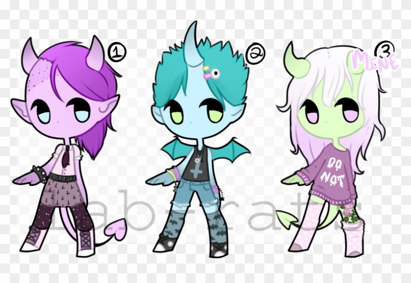 Pastel Goth Demons [closed] By Jurassiq - Cartoon #978763