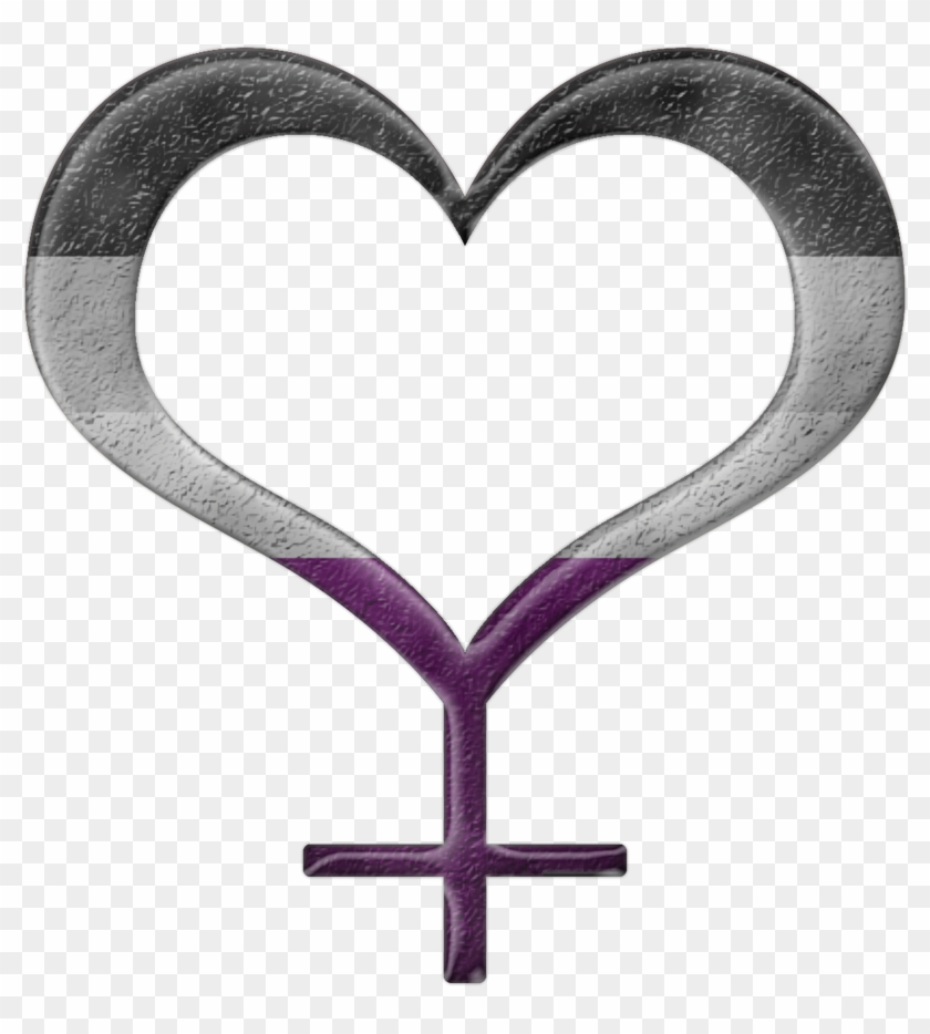 Asexual Pride Heart Shaped Female Gender Symbol In - Female Symbol Tattoo  Heart - Free Transparent PNG Clipart Images Download