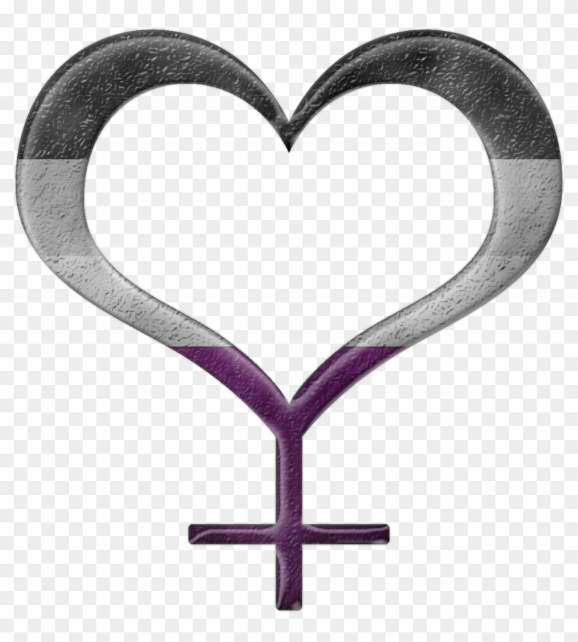 Asexual Pride Heart Shaped Female Gender Symbol In - Female Symbol Tattoo Heart #978847