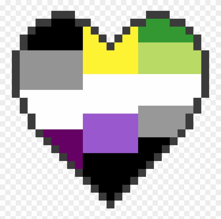 [gif] Nonbinary Aromantic Asexual Pixel Heart - Nonbinary Pixel Gif #978860