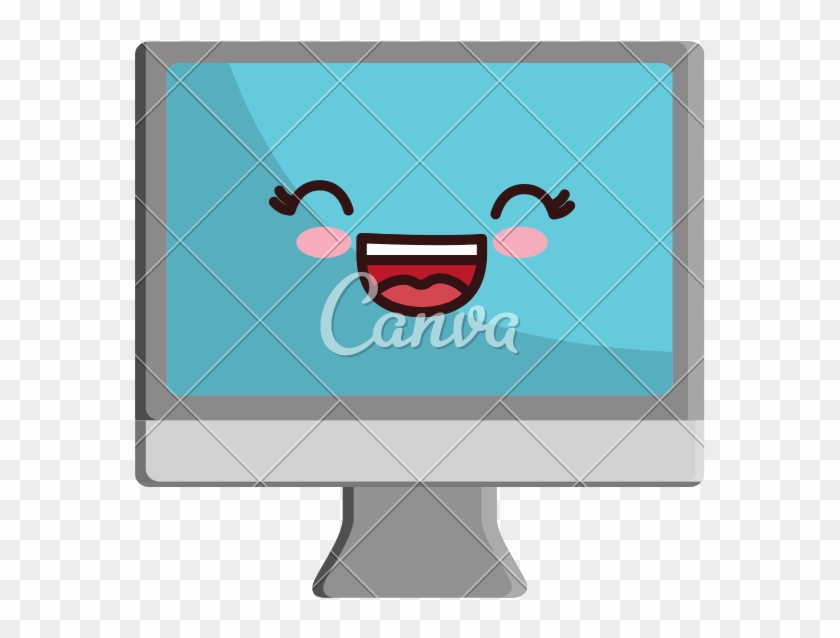 Monitor Computer Flat Icon - Illustration #978935