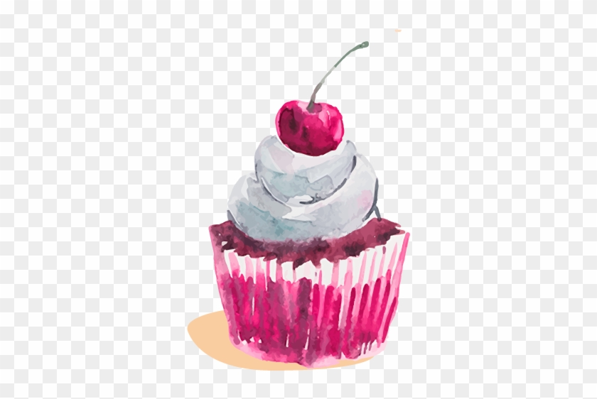 Cupcake Bakery Logo - Cupcake Watercolor Png #979075