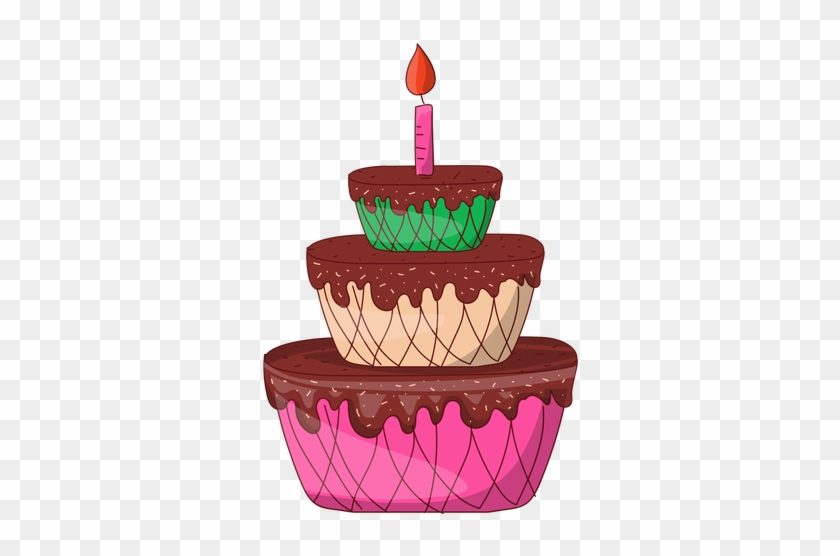 Three Floors Birthday Cake Cartoon Transparent Png - Desenho Bolo 3 Andares #979096
