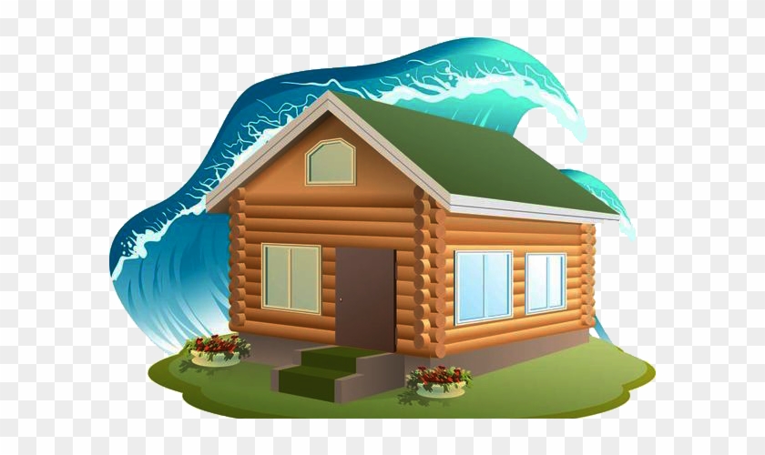 House Stock Illustration Clip Art - Hurricanes Damages Houses In Cartoon #979155