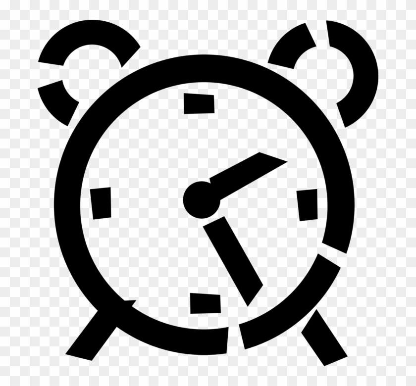 Vector Illustration Of Alarm Clock Displays Time And - Proibido A Entrada #979590