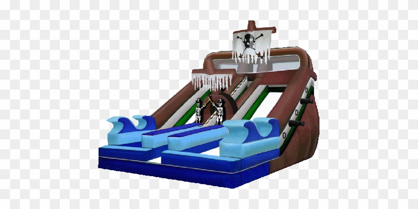 Pirate Ship Double Lane Water Slide - Adult Inflatable Water Slides #980245