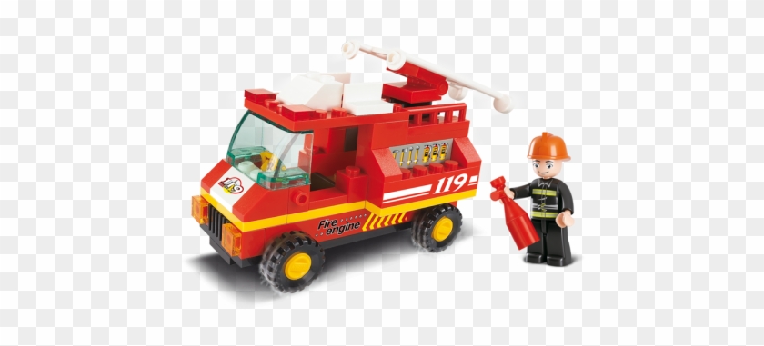 Brandbil - Sluban Building Blocks Town Series Fire Truck #980348