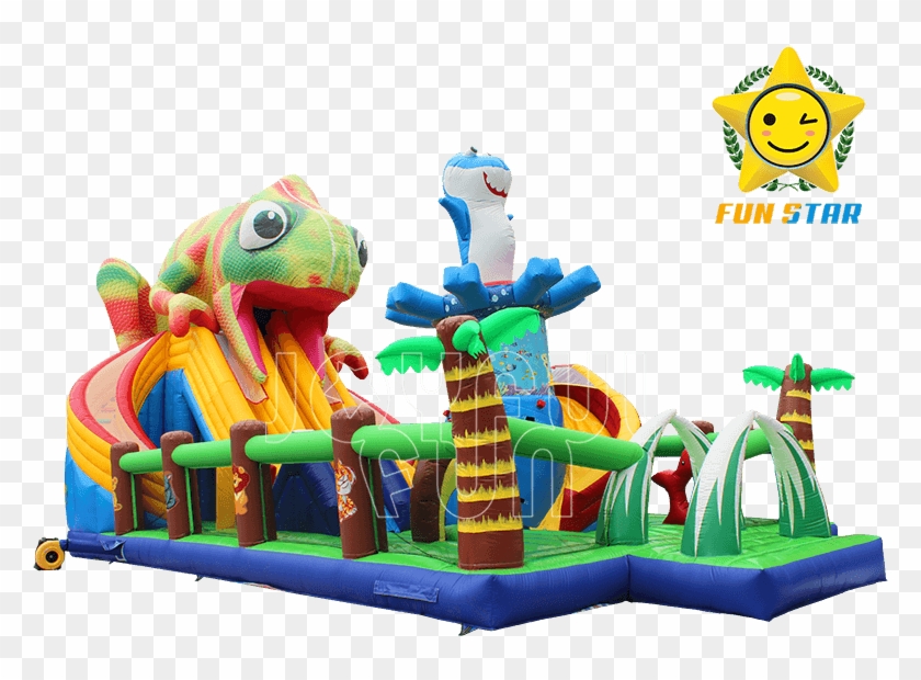 Jungle Chameleon Inflatable Slide Playground - Playground #980626
