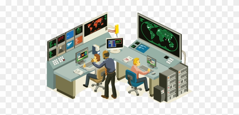 In-house Staff Can Focus On Higher Priority Business - Control Room Vector #980634