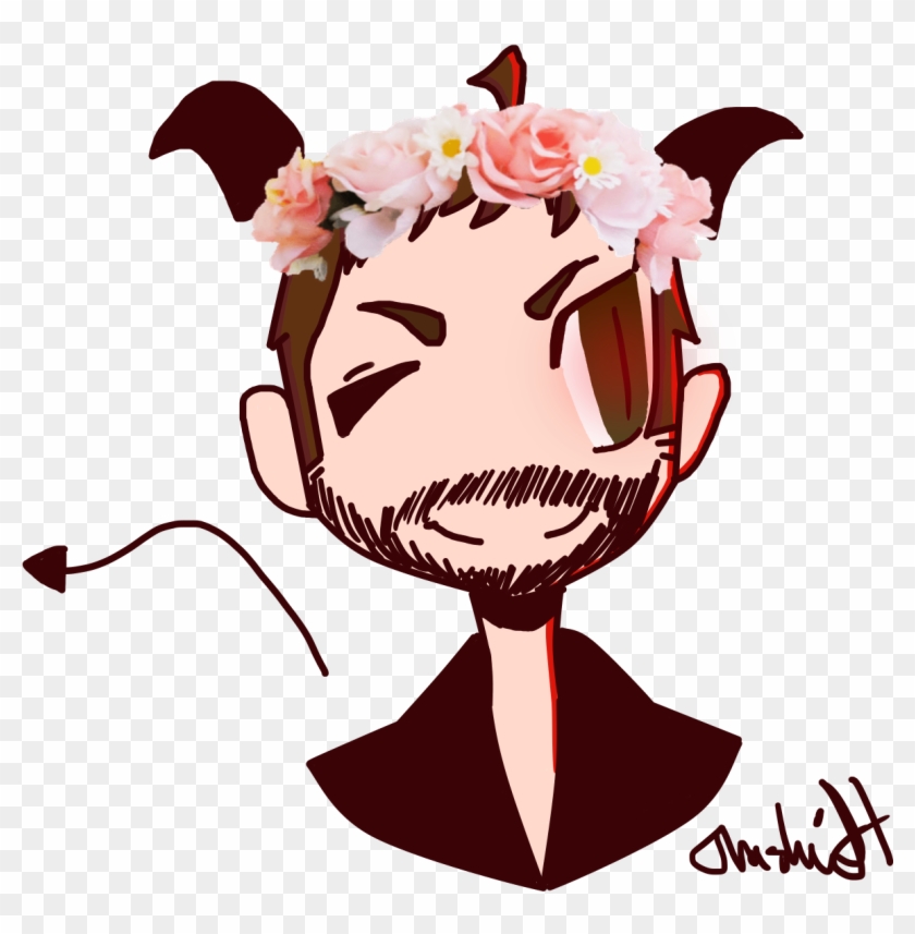 Its My Boi, Crowley, With A Flower Crown - Illustration #980730