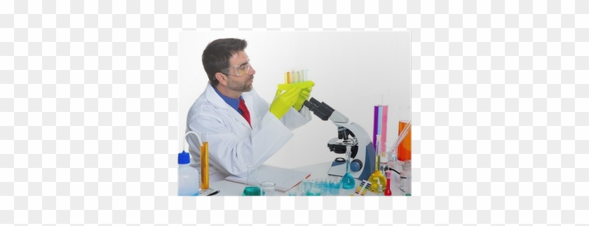 Chemical Laboratory Scientist Man With Test Tubes Poster - Test Tube #981017