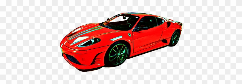 Ferrari F430 Car Racing Car Road Colorful - Ferrari Desenho Png #981032