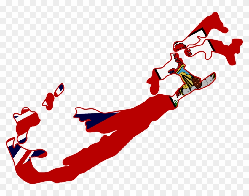 Flag Map Of Bermuda - Bermuda Map Png #981147