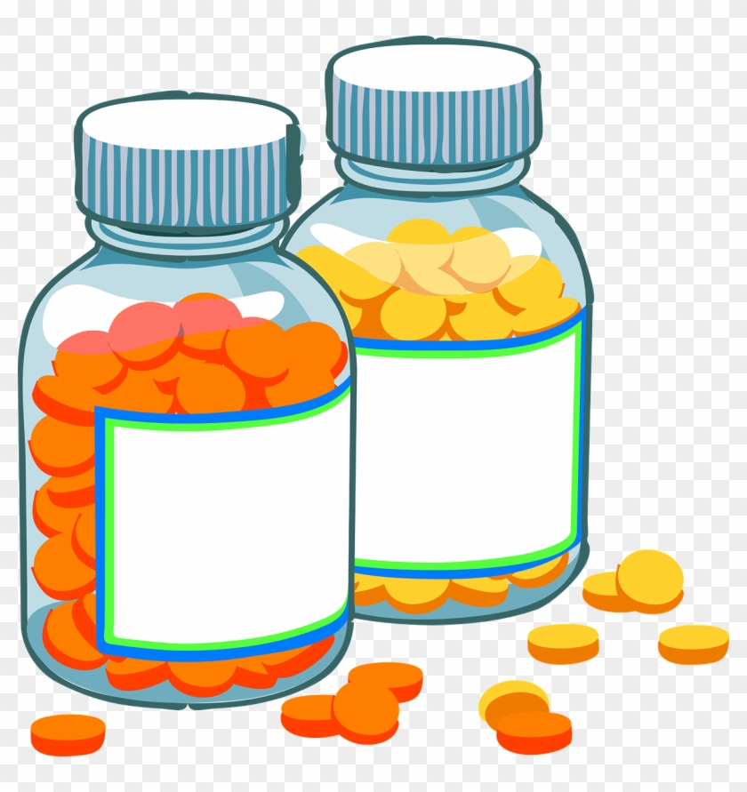 Pills And Bottle Clip Art Free Vector In Open Office - Drugs Clipart #981202