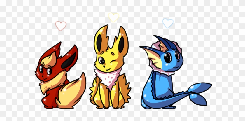 Flareon Jolteon Vaporeon By Heart-monitor - Cartoon #981313