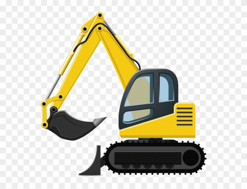 Excavator Backhoe Clip Art - Construction Equipment Clip Art #981383