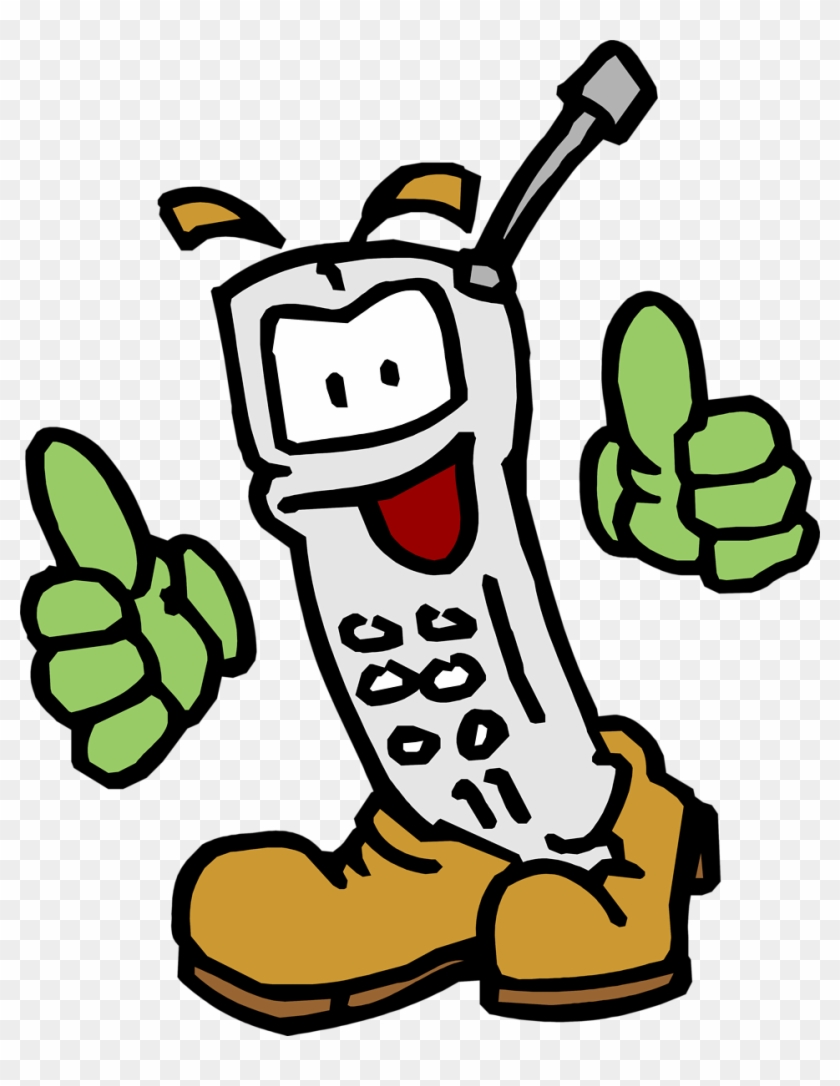 Illustration Of A Cartoon Telephone With A Face - Handy Gif Animiert #981407