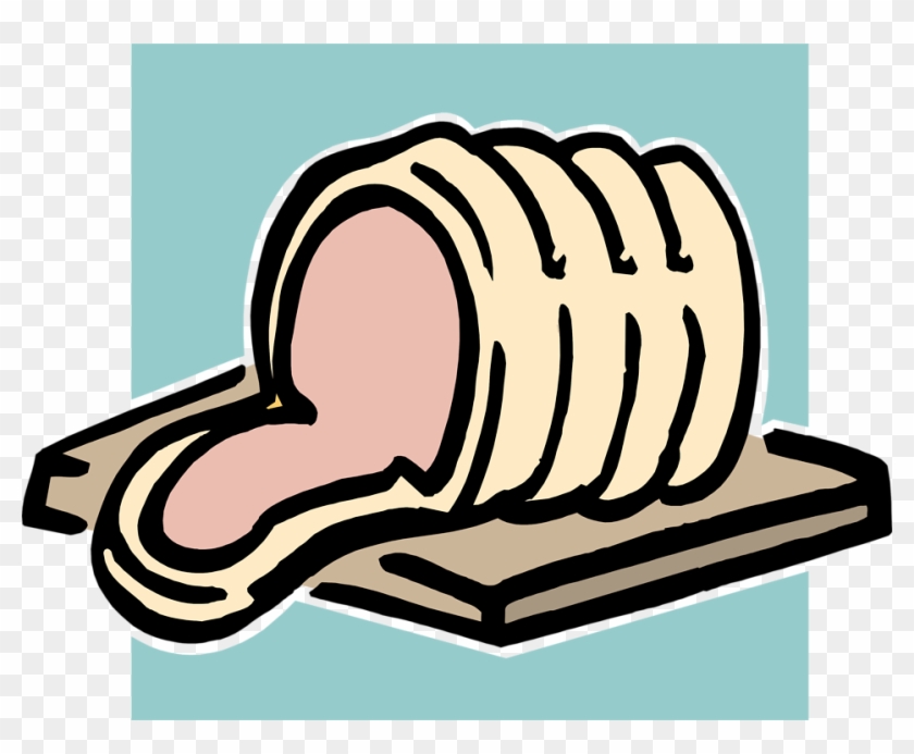 Illustration Of A Sliced Ham - Clip Art #981534