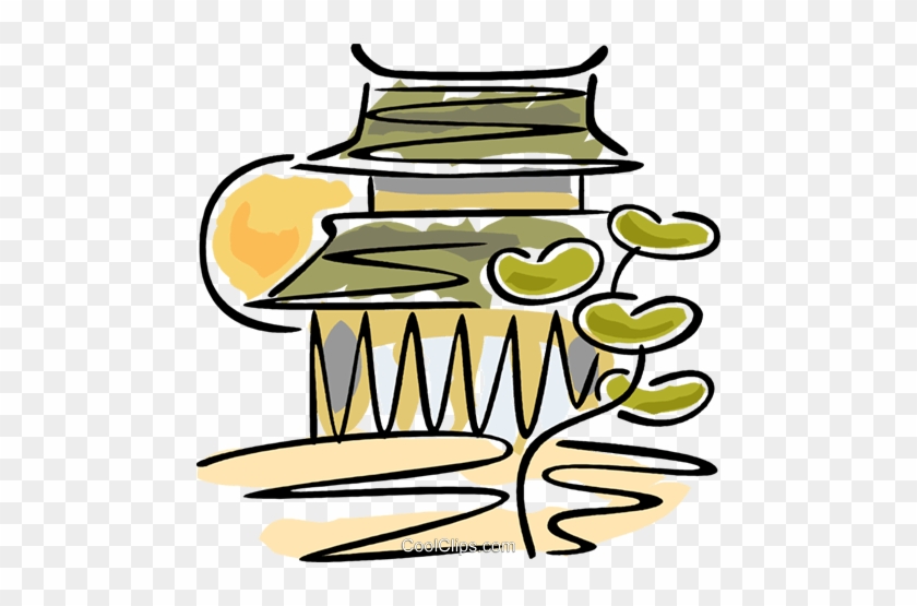Japanese Temple Royalty Free Vector Clip Art Illustration - Illustration #981642