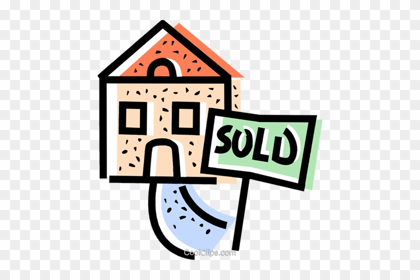 House With A Sold Sign In The Front Yard Royalty Free - Clip Art #981757