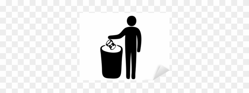 Pictogram Of Man Putting Garbage In Dustbin Sticker - Keep The Environment Clean #982073