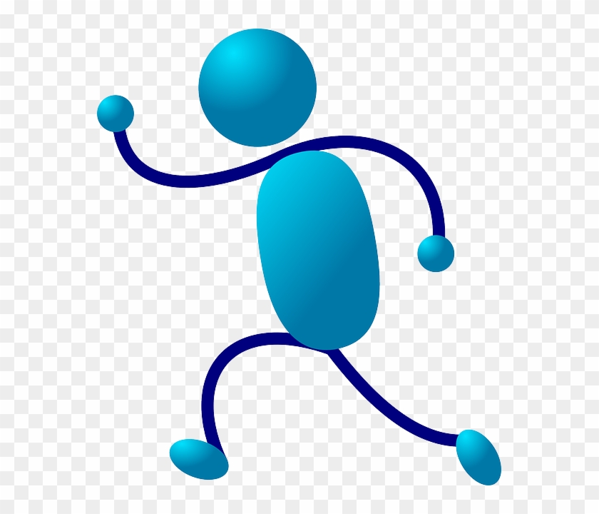 Blue, Stick, People, Man, Figure, Person, Men, Running - Stick Men Clip Art #982140