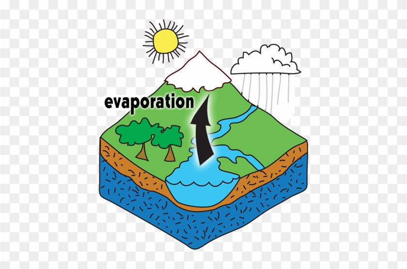 Clipart Water Cycle Run Off Water Clipart - Evaporation In Water Cycle #982207