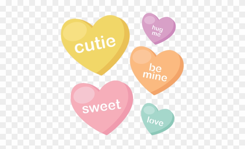 Candy Hearts Svg Cutting Files Valentine Svg Files - Candy Hearts Clip