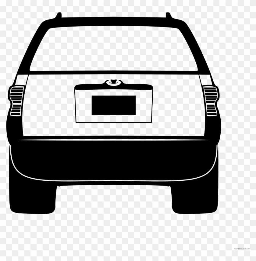 Car Front View Transportation Free Black White Clipart - Animated Back Of A Car #982620
