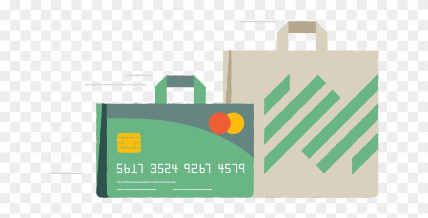 Illustration Of Credit Card With Shopping Bag Handles - Shopping Bag #982892