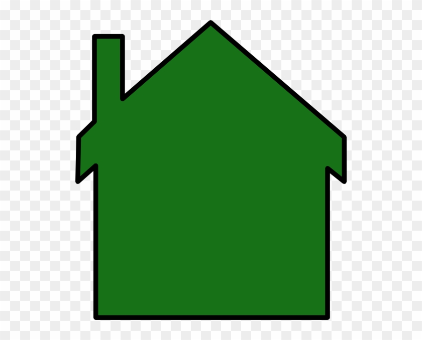 Dark Green House Clip Art At Clker - Green House Outline Clipart #982903