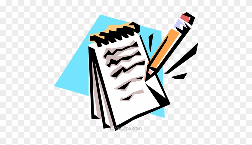 Pencil And Notepad Royalty Free Vector Clip Art Illustration - Taking Down Notes Gif #982934