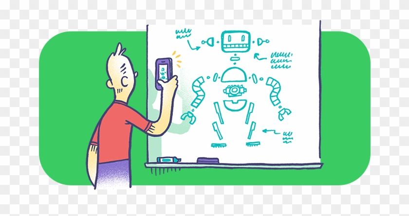 Snapping A Photo Of A Whiteboard Sketch - Cartoon #982952