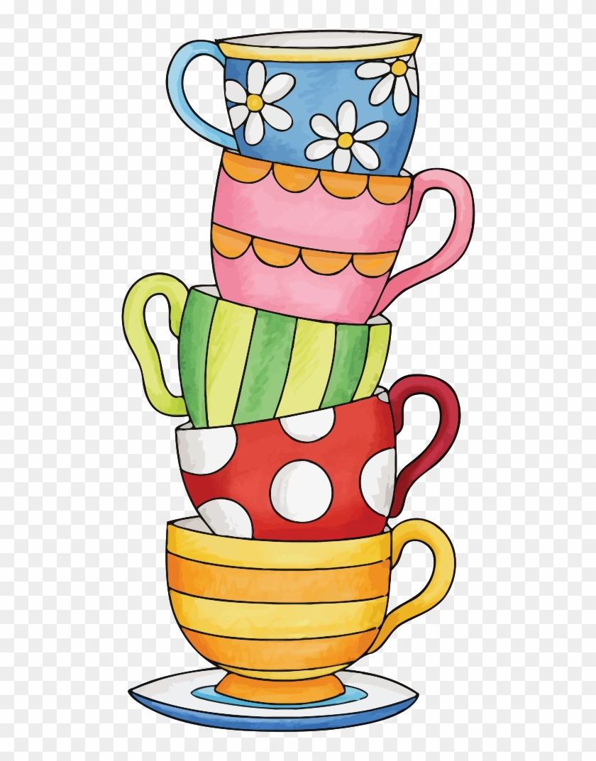 Stack Of Cups - Stacked Tea Cups Clipart #983005
