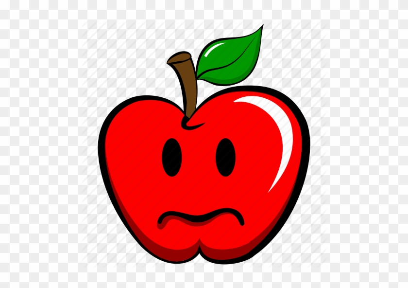 Sad Emoji Clipart Apple - Apples Cartoon #983084