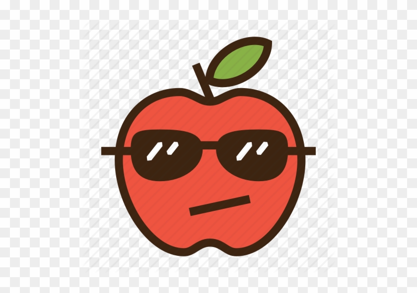Sunglasses Emoji Clipart Cool - Cute Apple #983095